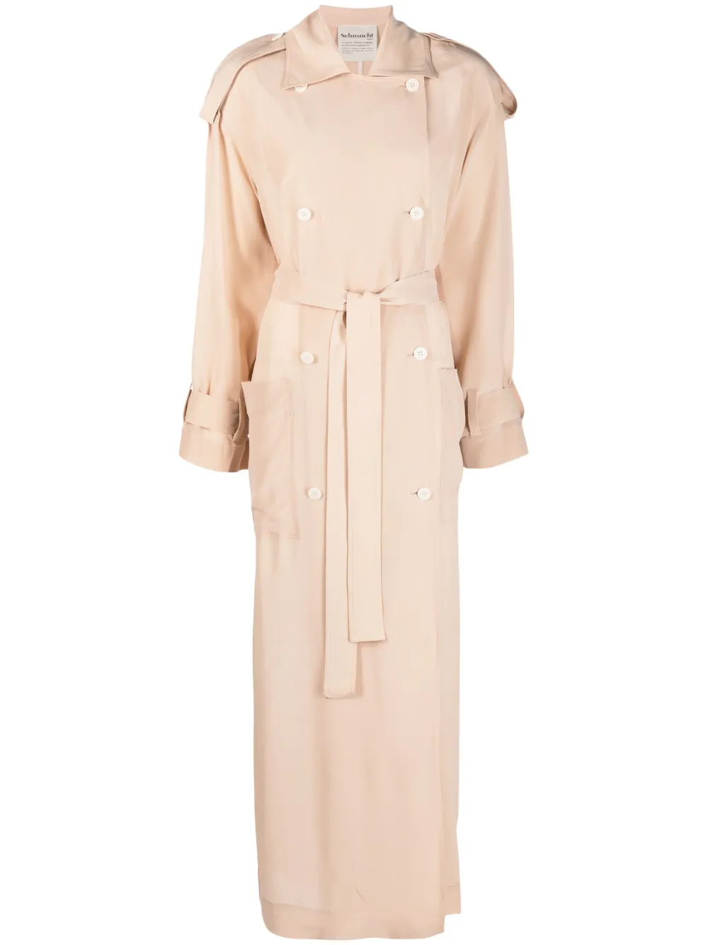 Sehnsucht Atelier  long belted silk trench coat | Neutrals | Image 1