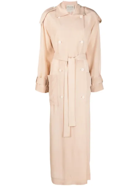 Sehnsucht Atelier  long belted silk trench coat