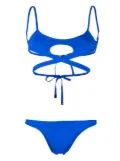 The Attico cut-out wraparound bikini - Blue