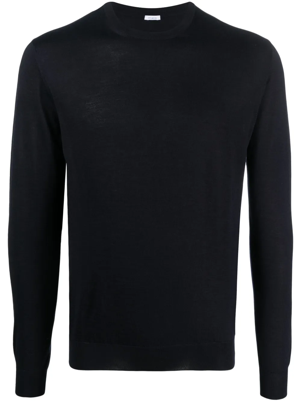 Malo Crew Neck Sweater In Cashmere In Blue