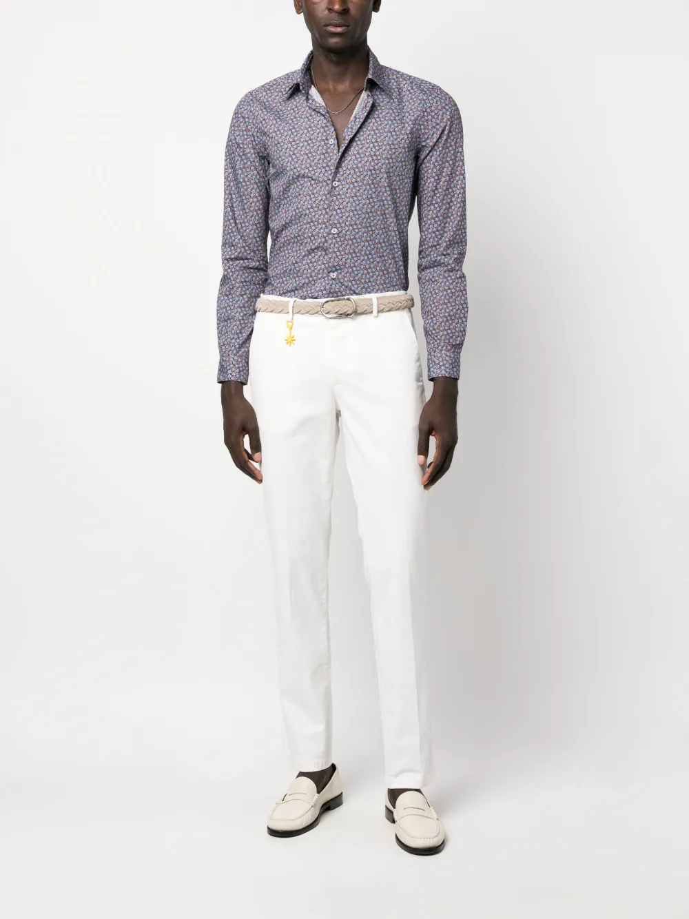 Manuel Ritz floral-print cotton shirt - Bruin