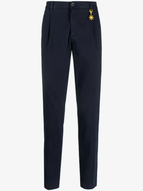 Manuel Ritz logo-charm gabardine skinny trousers