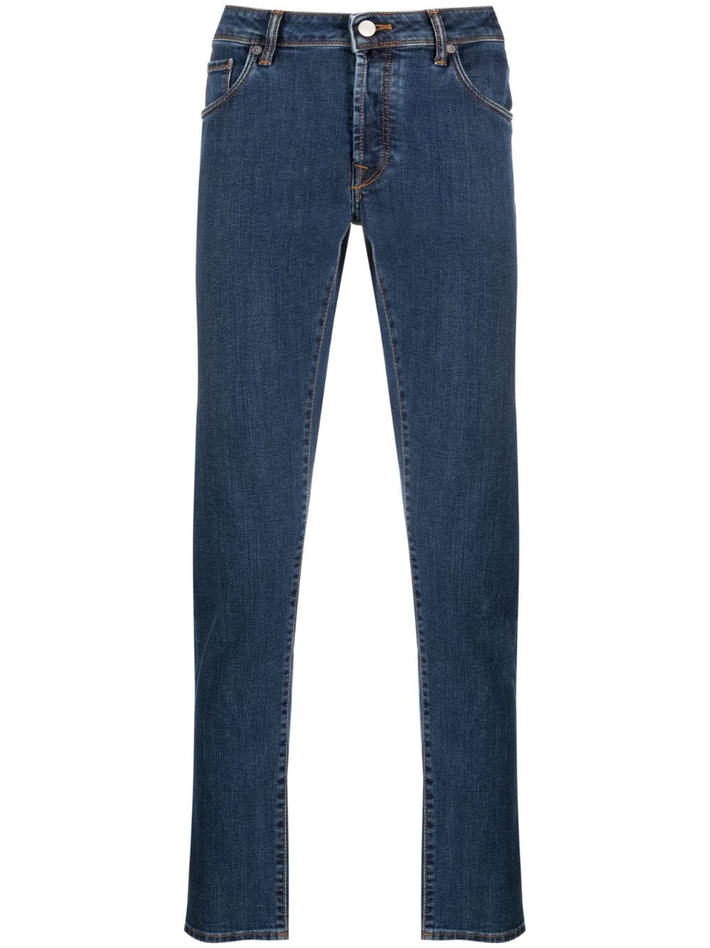 Incotex Straight-leg Washed-denim Trousers In Blau