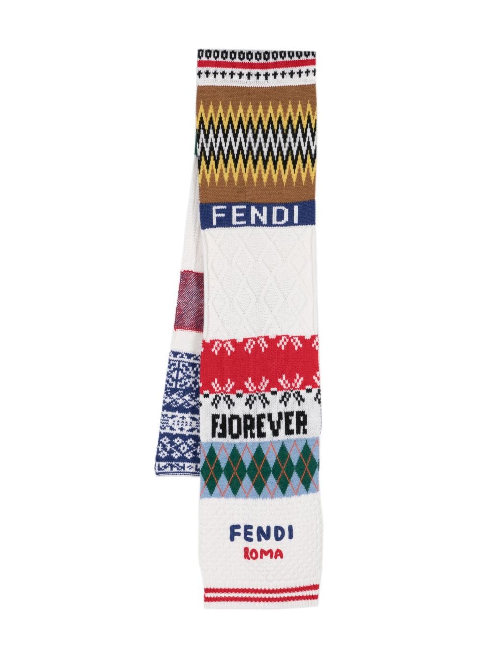 Fendi Kids' Logo-embroidered Wool-cashmere Scarf In Neutrals