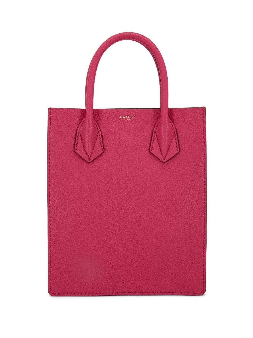 Moreau Engraved-logo Leather Tote In Pink