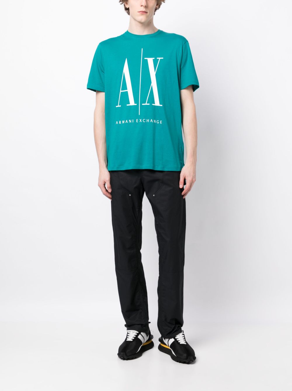 Armani Exchange logo-print cotton T-shirt - Groen