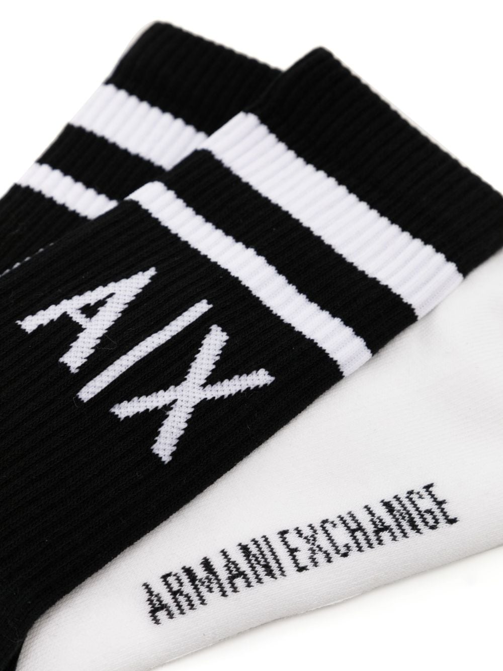 Armani Exchange Ribgebreide sokken - Zwart