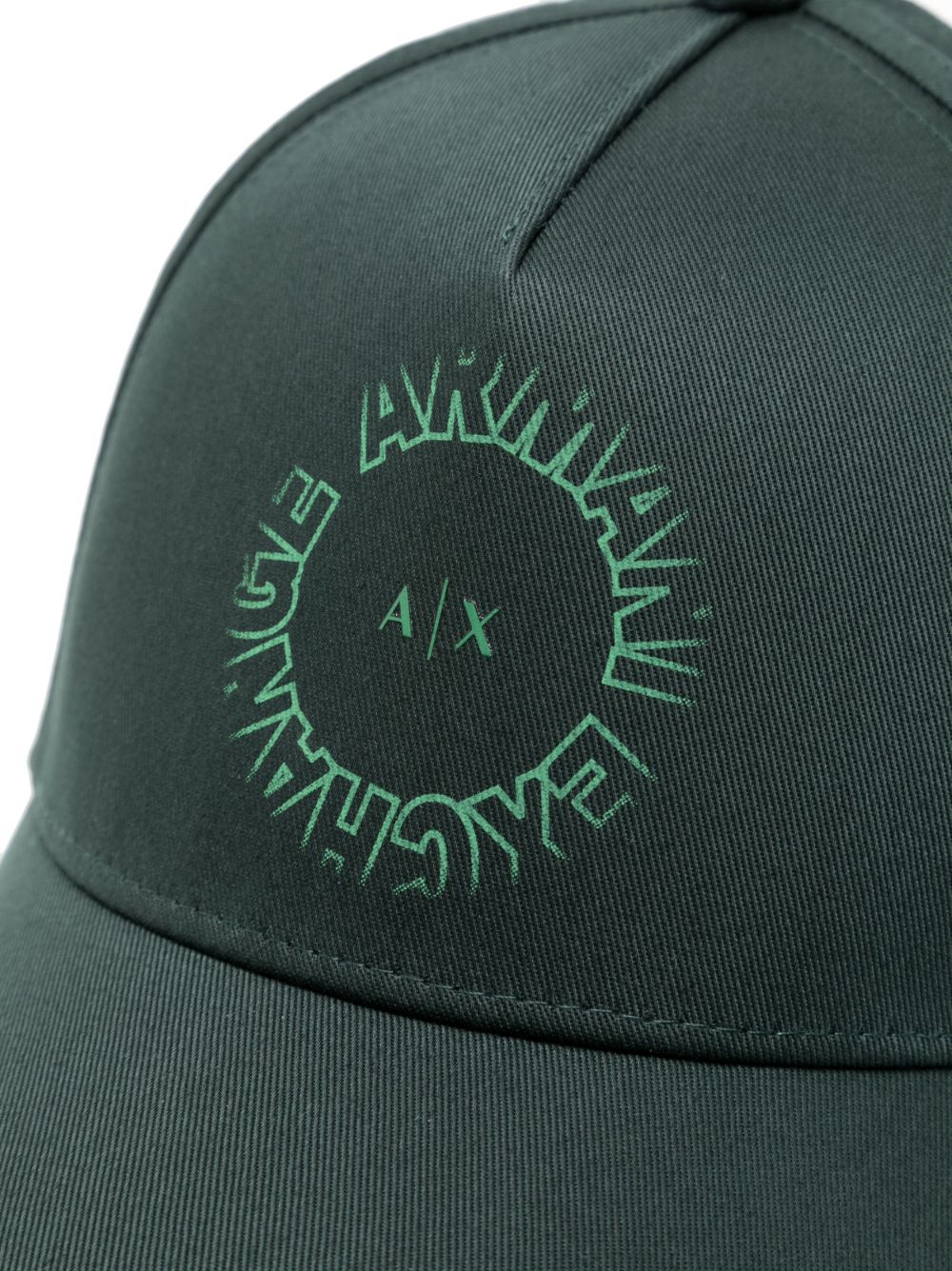 Armani Exchange Honkbalpet met logoprint - Groen