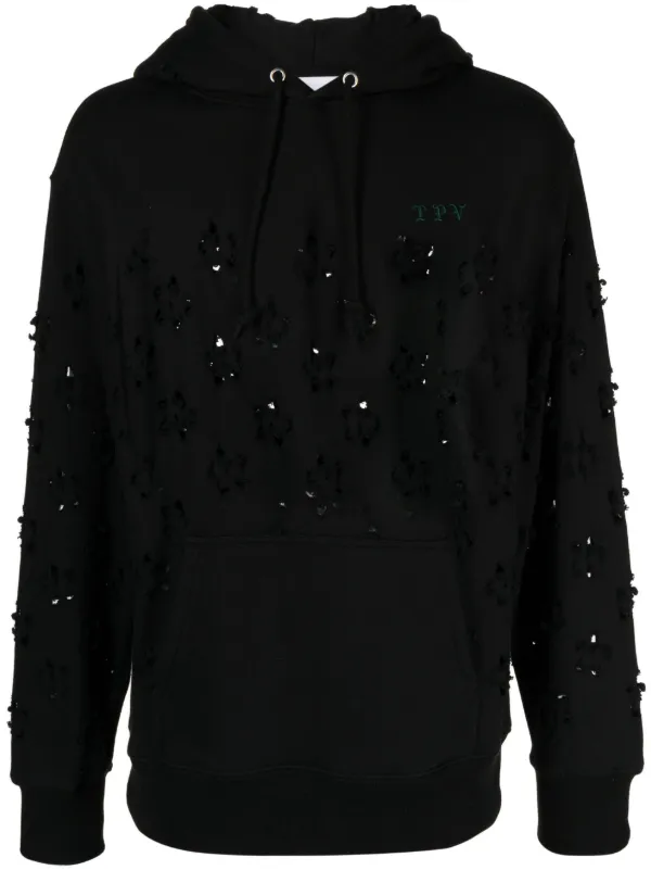 Toga Virilis sequin-embellishment Cotton Hoodie - Farfetch