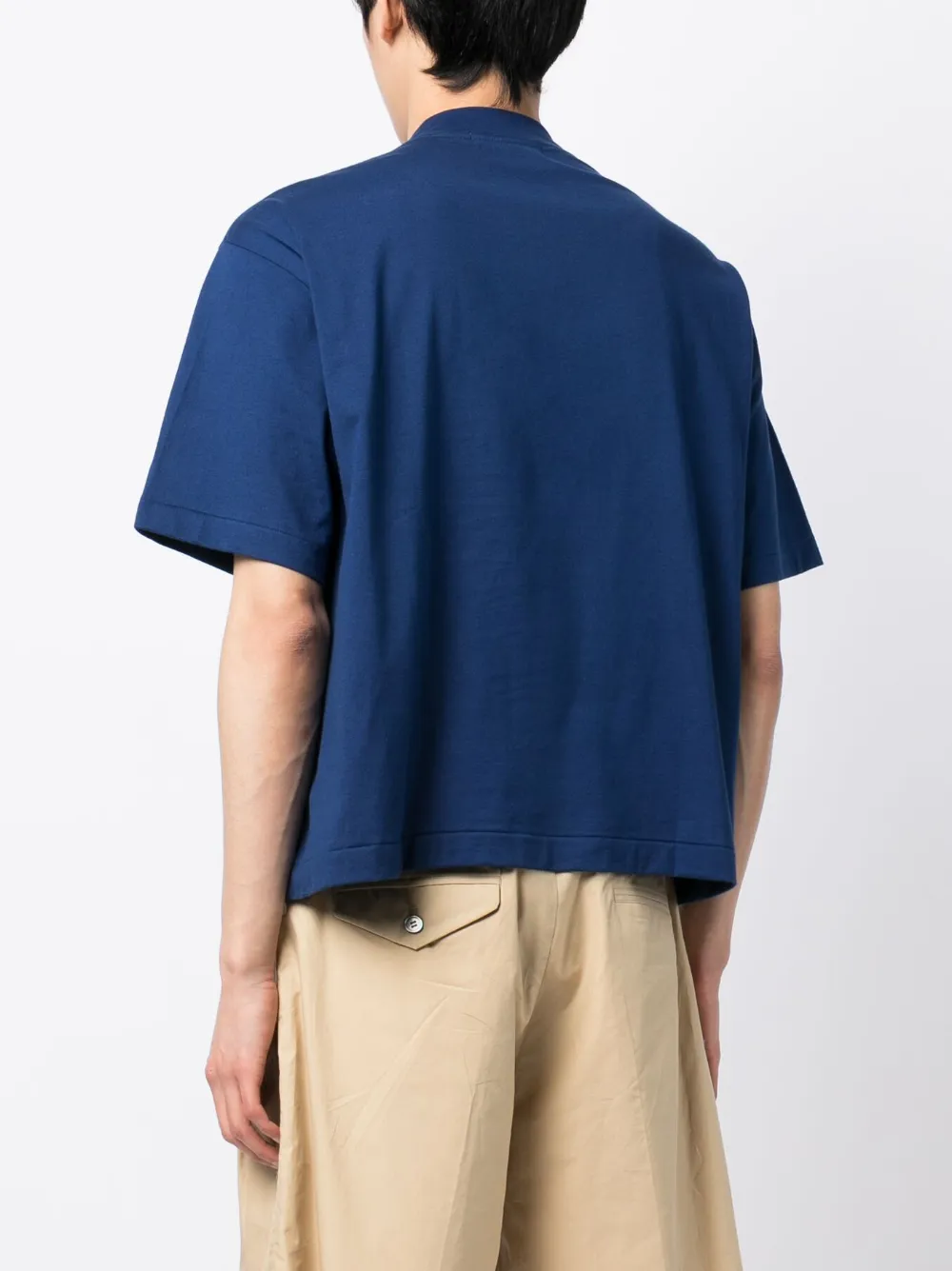 Toga Virilis Marble-print Cotton T-shirt | Blue | FARFETCH KW