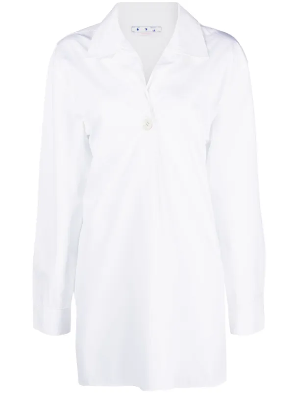 Off-White Long-sleeve Button-fastening Shirt in White
