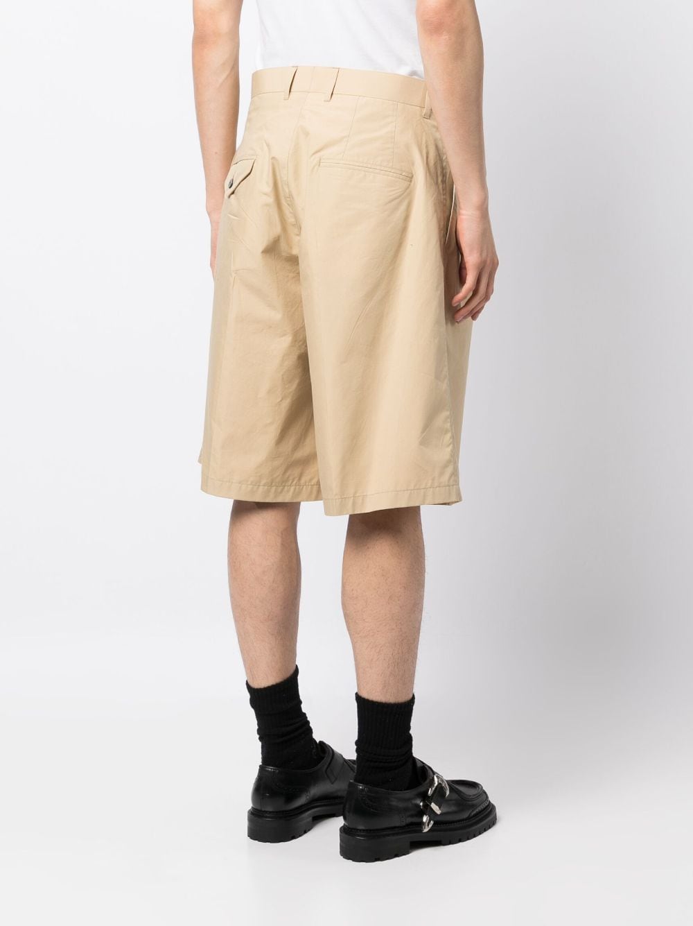 Shop Toga Virilis Wide-leg Cotton Shorts In Brown