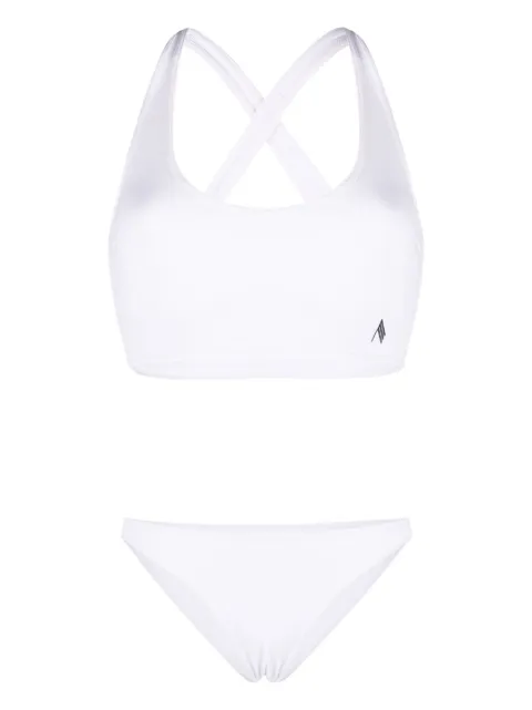 The Attico logo patch ribbed bikini