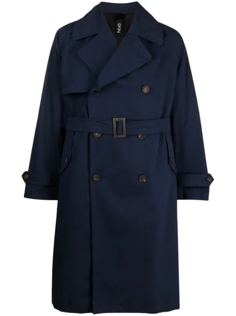 double-breasted cotton trench coat