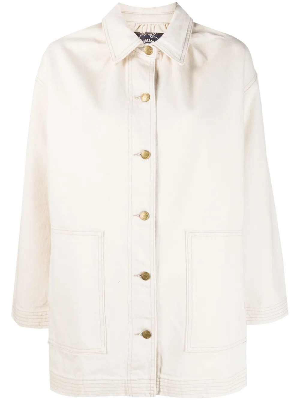 B Sides Cotton Shirt Jacket In Nude