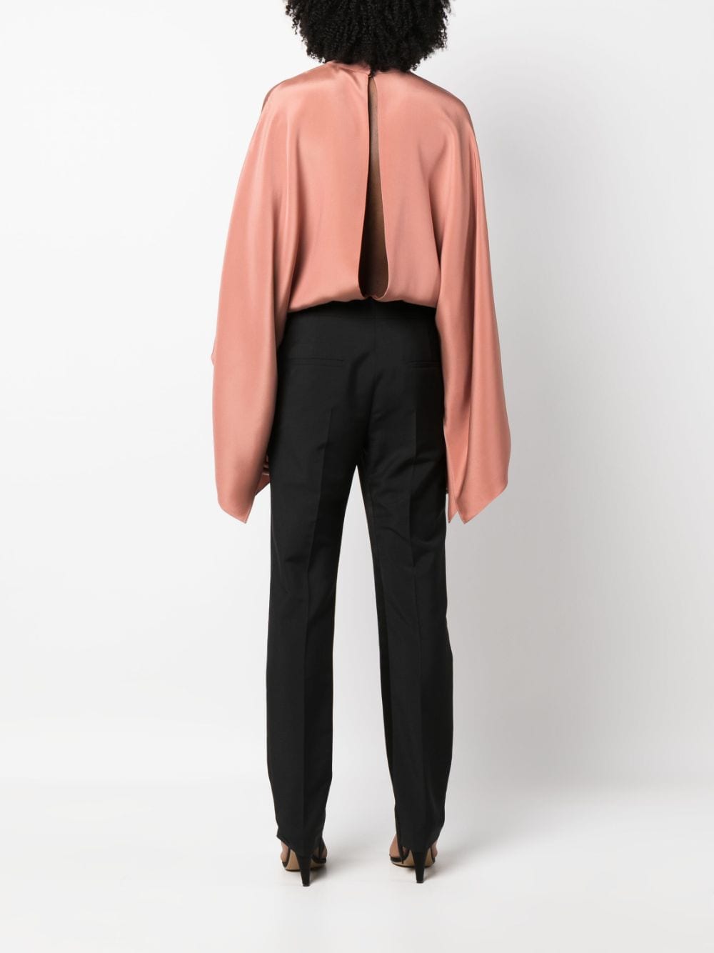 Shop Tom Ford Cut-out Wide-sleeve Bodysuit In Pink