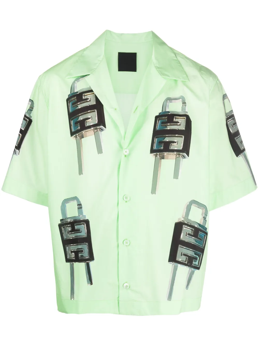 Givenchy Lock 4G-print cotton shirt | Green | Image 1