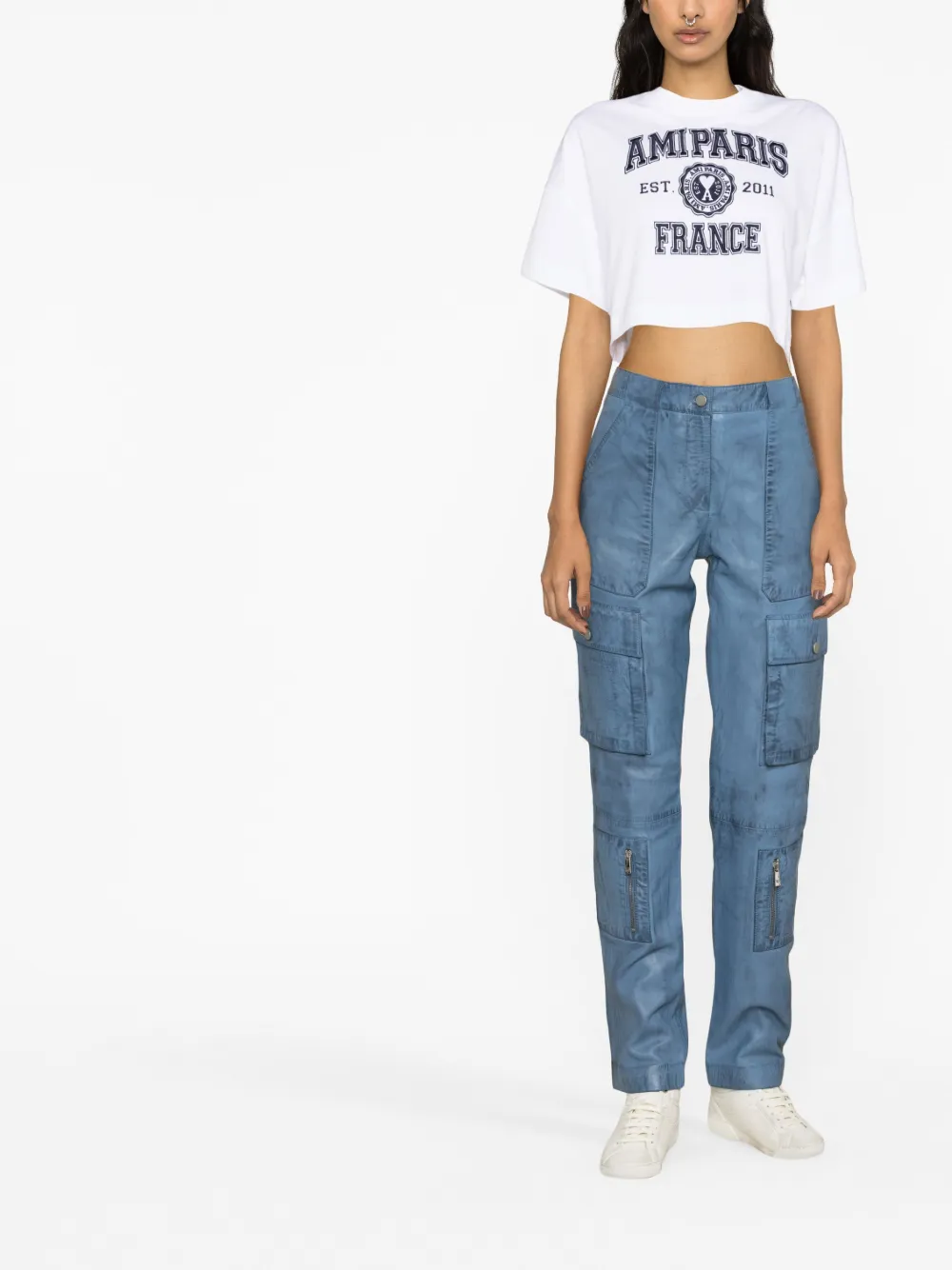 AMI Paris Cropped top - Wit