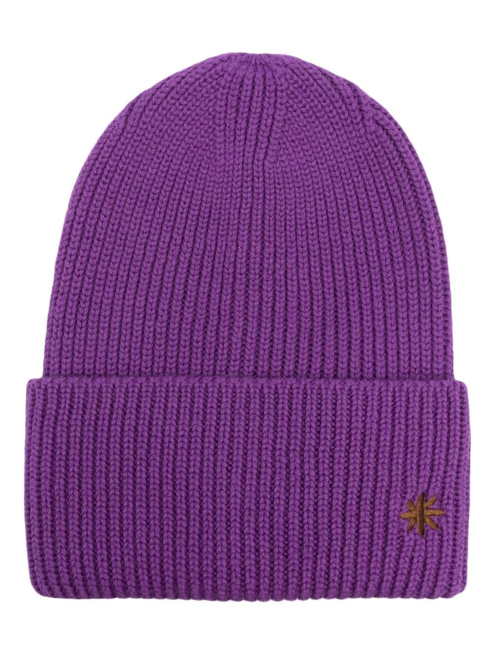 Manuel Ritz Logo-embroidered Turn-up Beanie In Purple