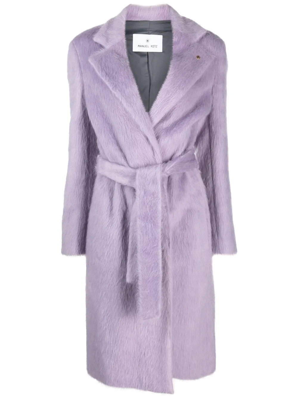 Manuel Ritz brushed belted trench coat Paars