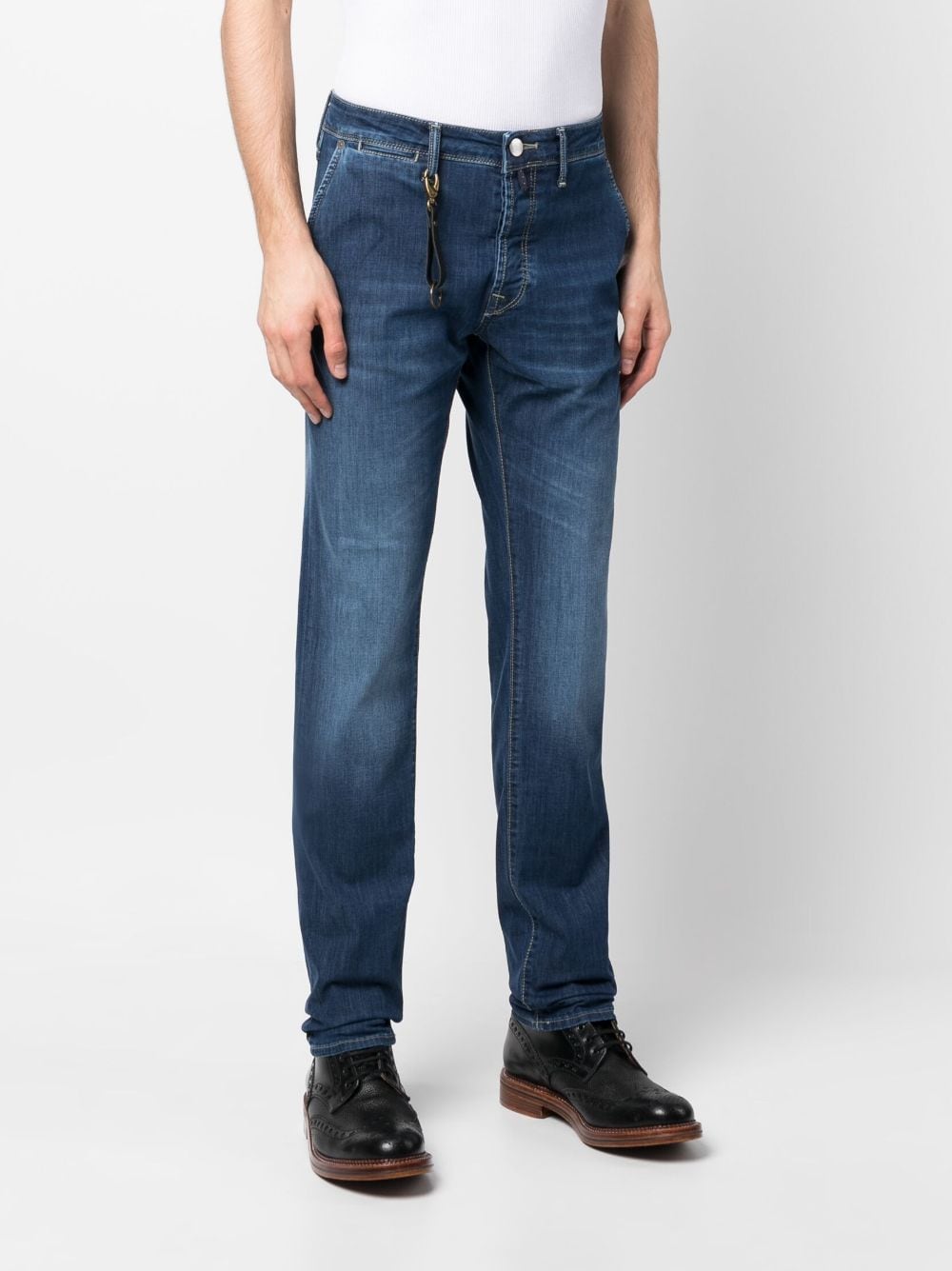Shop Incotex X Michele Franzese Mid-rise Slim-fit Jeans In Blue