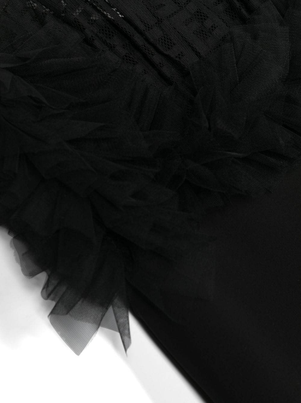 Shop Fendi Ff Monogram-print Ruffled Dress In Black