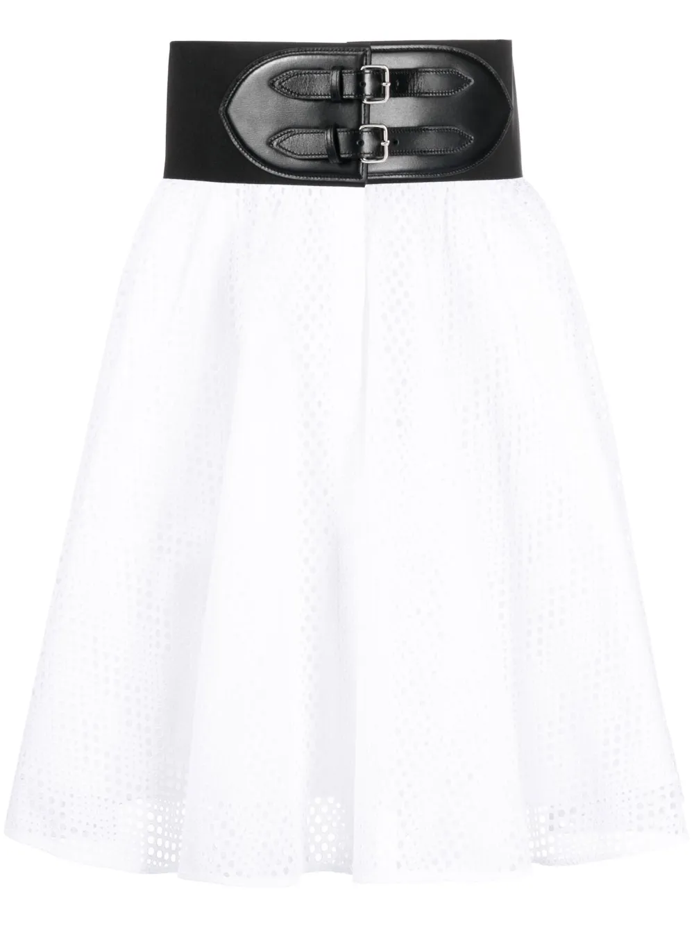Alaïa belted flared skirt | White | Image 1