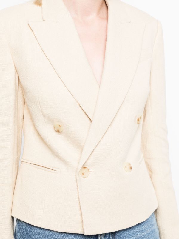 Flax Cotton Linen Single-Breasted Blazer - Women's Blazers