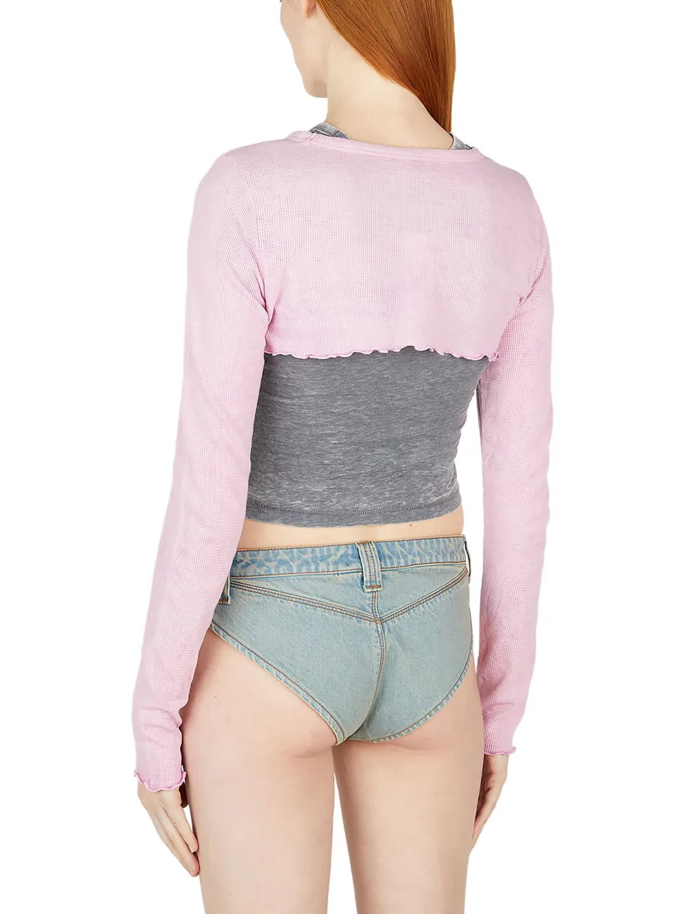 Guess Usa Extra-cropped Bolero In Pink