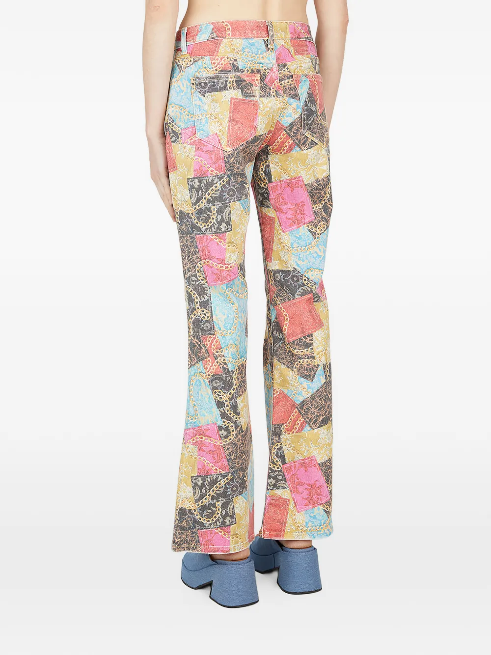 GUESS USA Flared jeans met print Zwart
