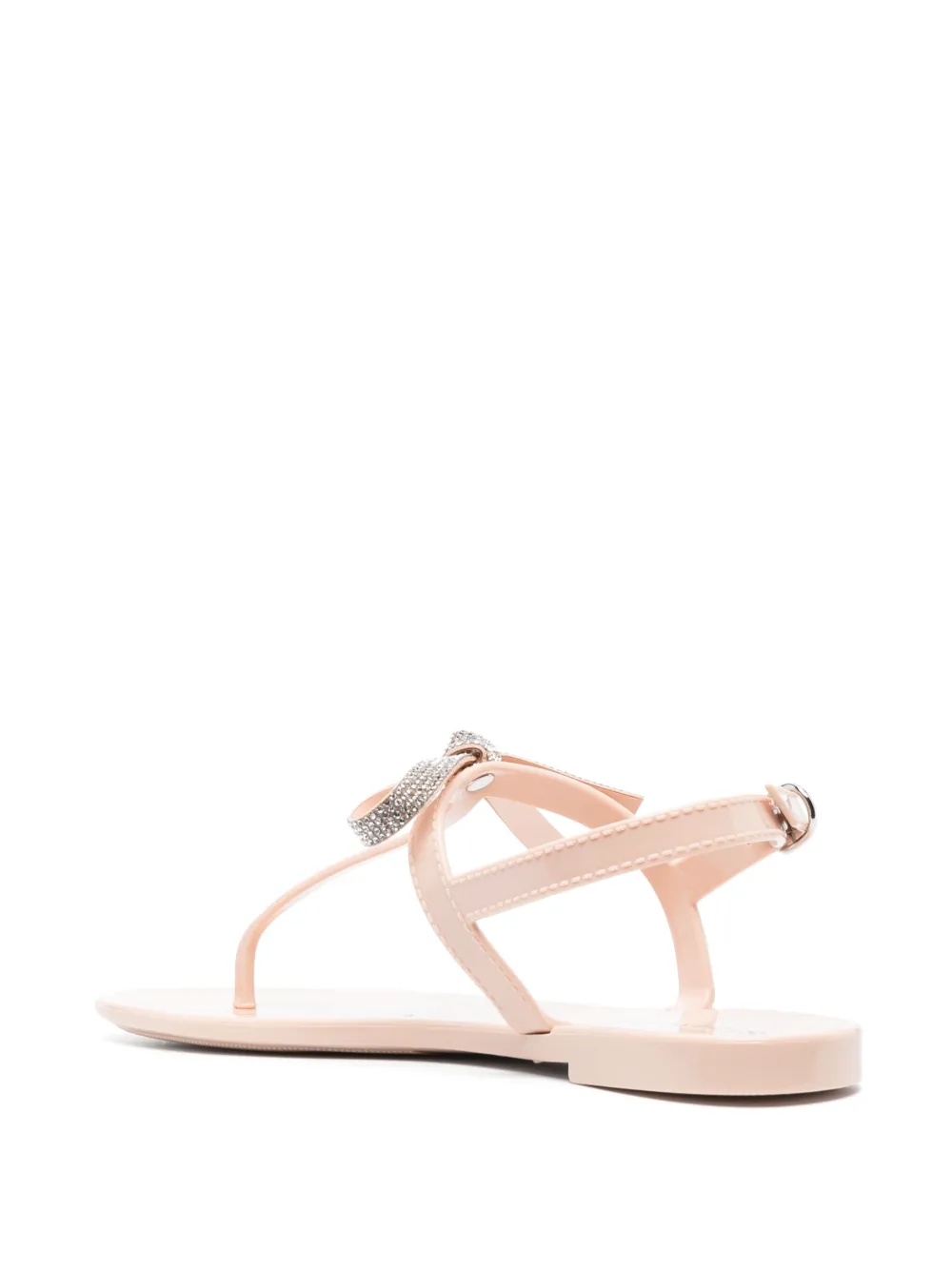 Stuart Weitzman Crystal-embellished Thong-strap Sandals In Neutrals