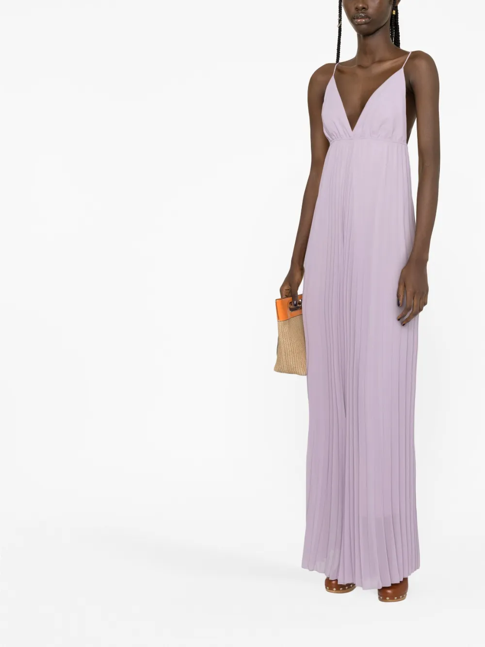 Declan V-neck Pleated Maxi Dress