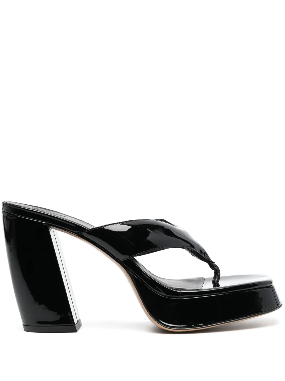 Gia Borghini Gia 17 Patent Platform Sandal In Black
