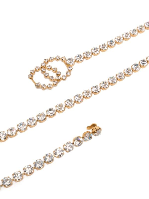 Chanel Pre-owned 1995 CC Crystal-embellished Belt - Gold