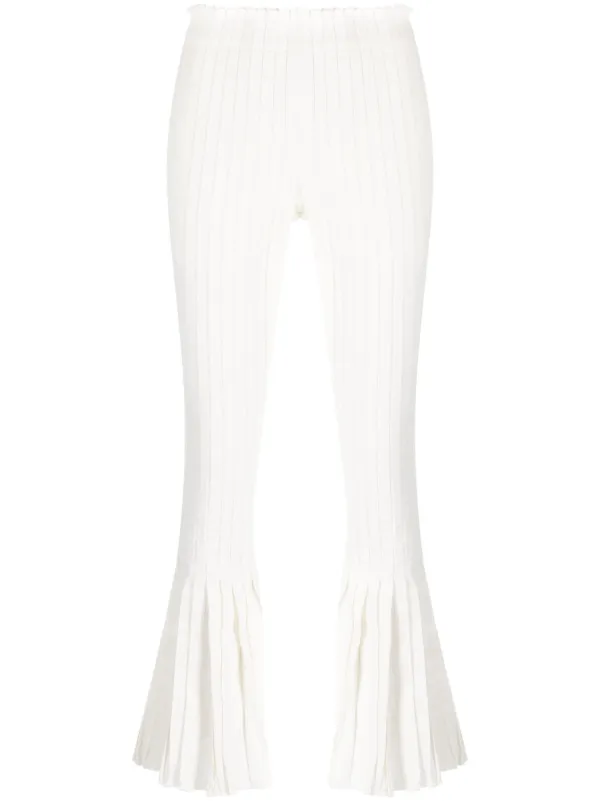 Sacai Pleated Cropped Trousers in White