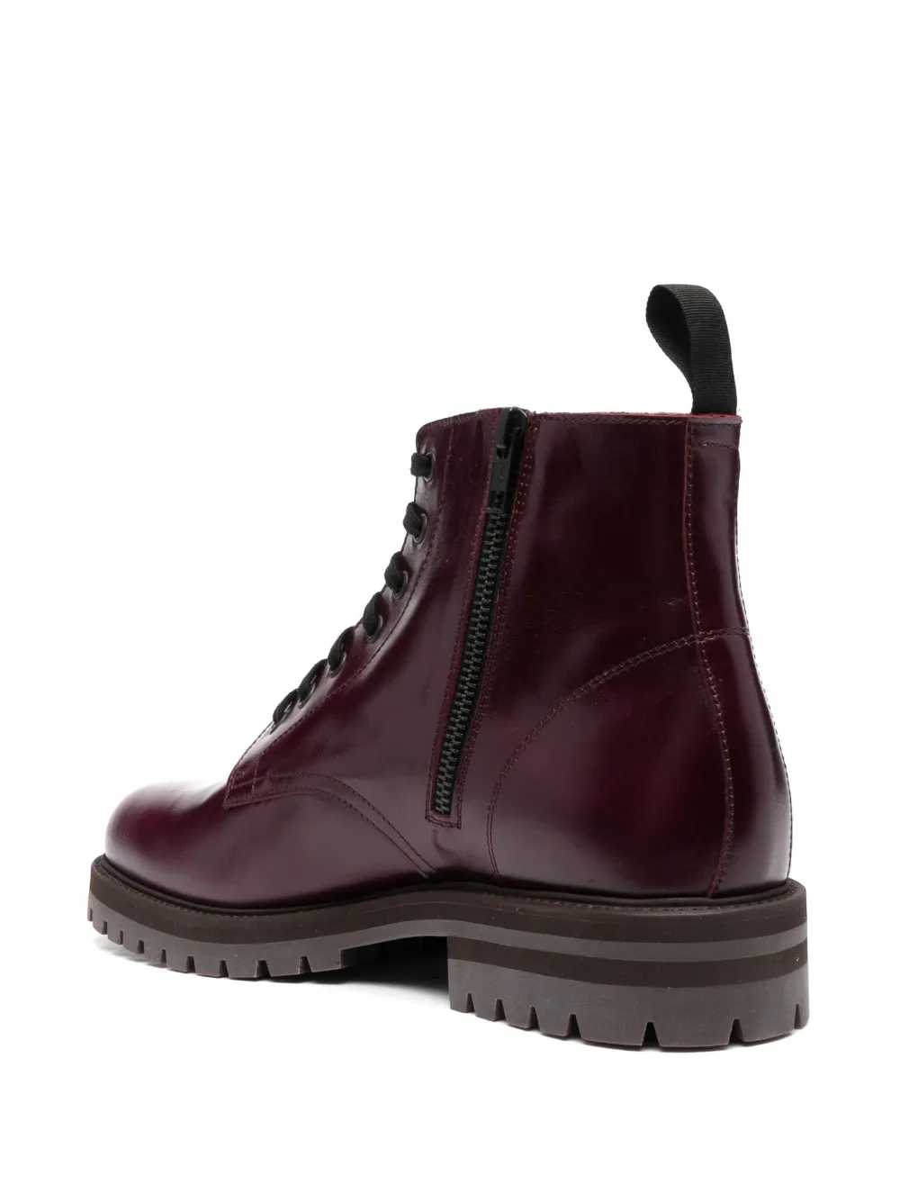 Common Projects Number-motif Combat Boots In Red