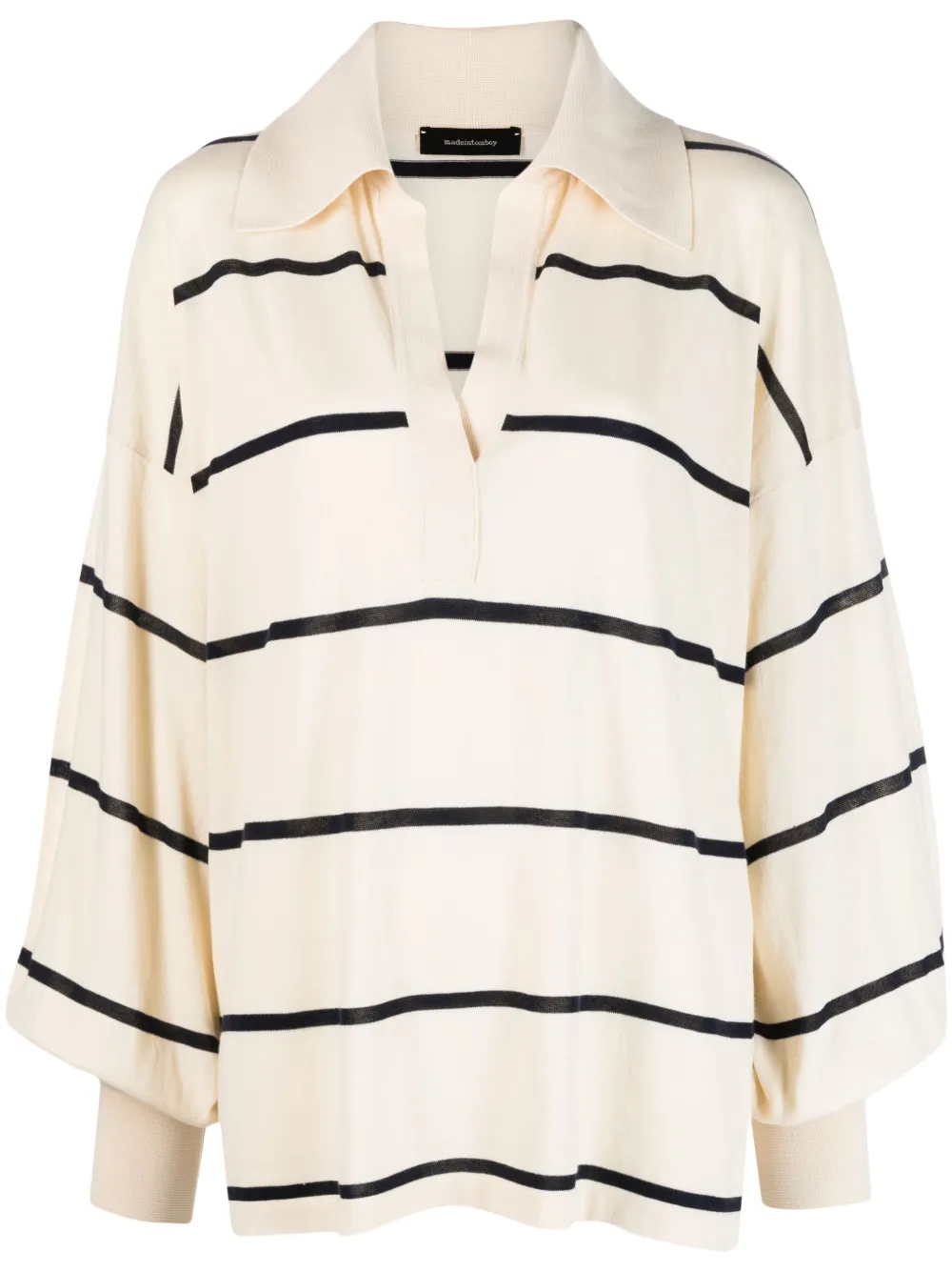 MADE IN TOMBOY BOXY STRIPED POLO JUMPER