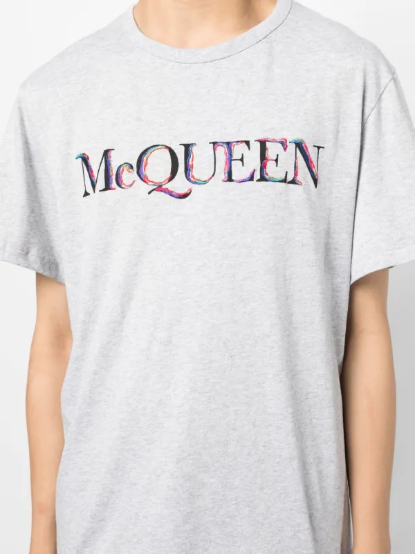Alexander McQueen logo-embroidered Cotton T-shirt | Grey