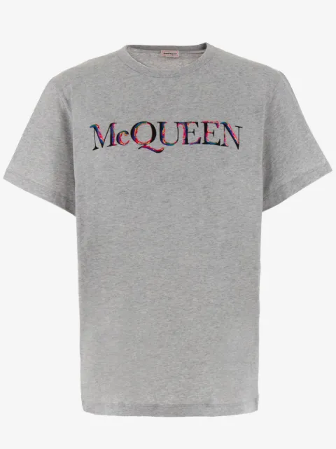 Alexander McQueen logo-embroidered cotton T-shirt