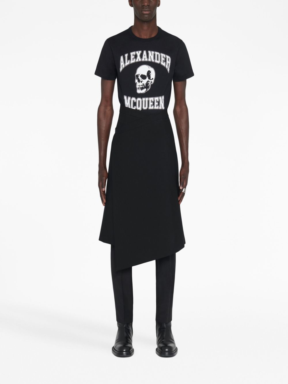 Alexander McQueen skull logo-print T-shirt - Zwart