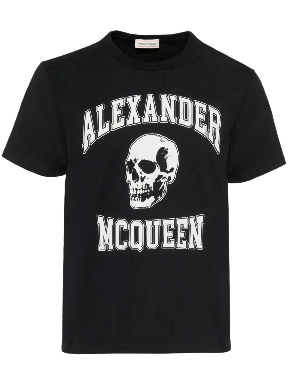 Alexander McQueen Lace Skull Print Short Sleeve Tee Whitered, $225