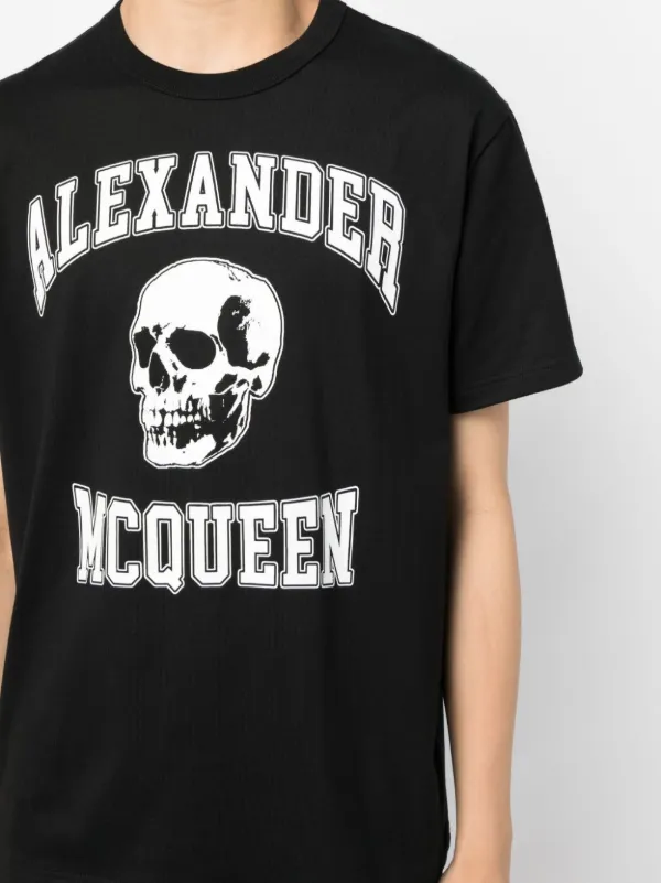 【売れ筋】Alexander McQueen ロゴプリント クルーネックTシャツ Alexander McQueen Skull logo-print T-shirt | Black | FARFETCH