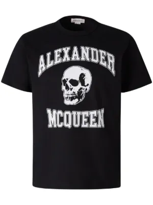 Alexander McQueen logo-print Cotton T-Shirt | Black | FARFETCH