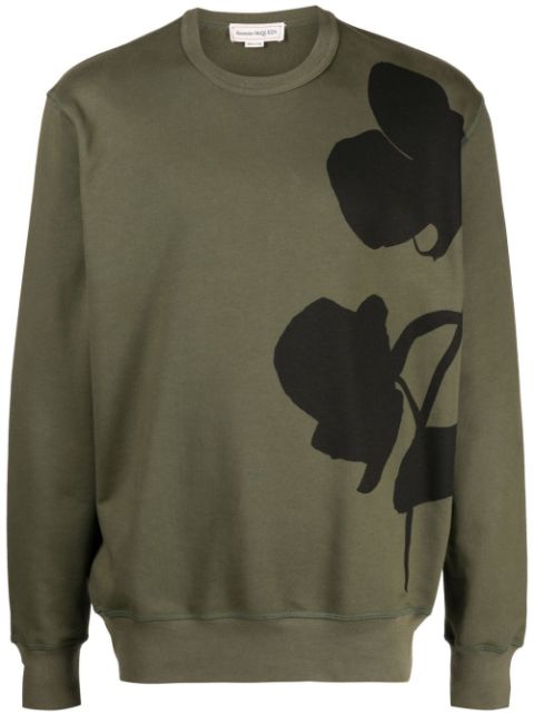 Alexander McQueen Orchid-print cotton sweatshirt Men