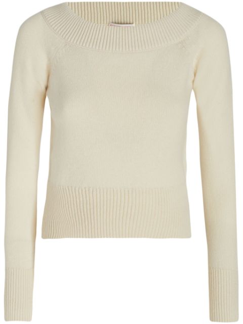 Alexander McQueen off-shoulder ribbed-trimmed jumper Women