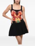Alexander McQueen Solarised Orchid jacquard knit minidress - Black