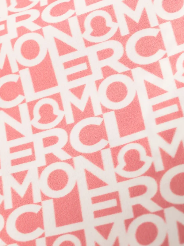 Moncler logo-print scoop-back Swimsuit | Pink | FARFETCH