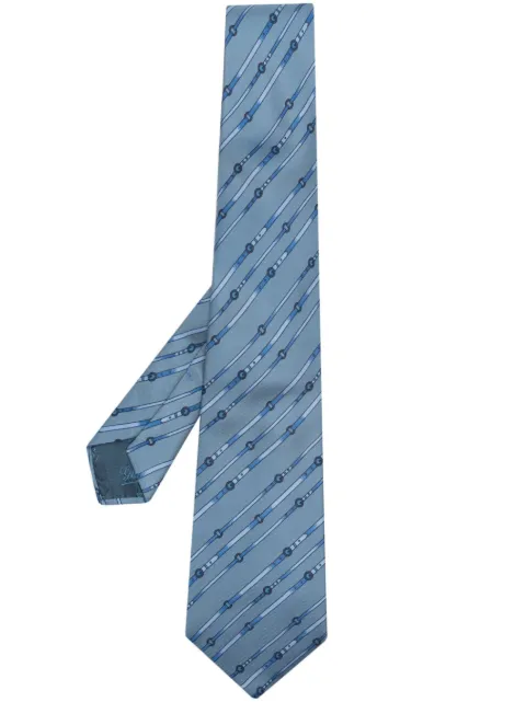 Gucci Pre-Owned 1970s diagonal belt print silk necktie