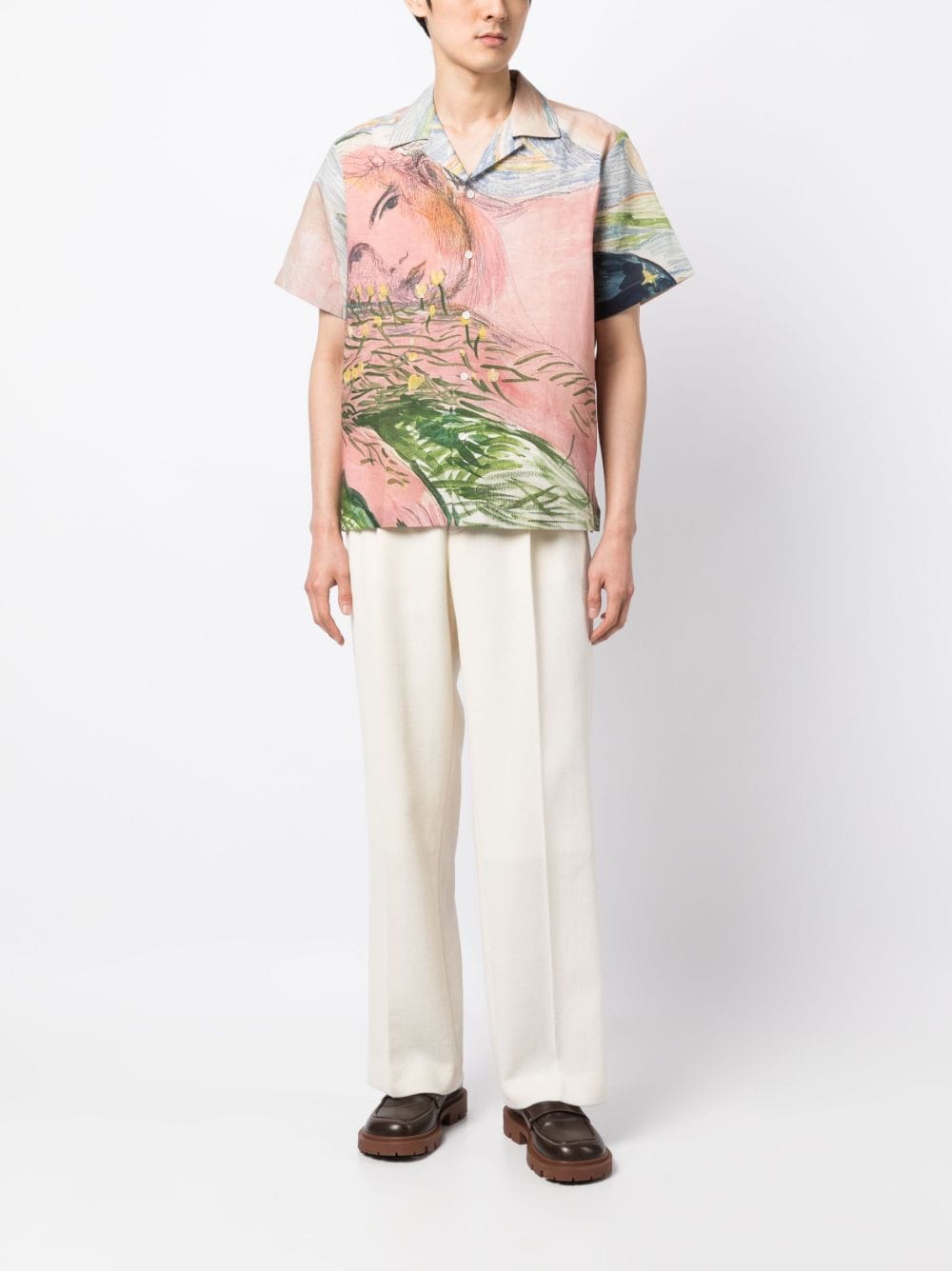 CARNE BOLLENTE Overhemd met print - Bruin