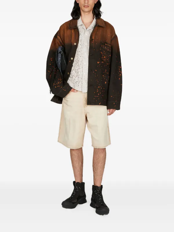 GUESS USA Paint splatter-print Denim Jacket | Black | FARFETCH